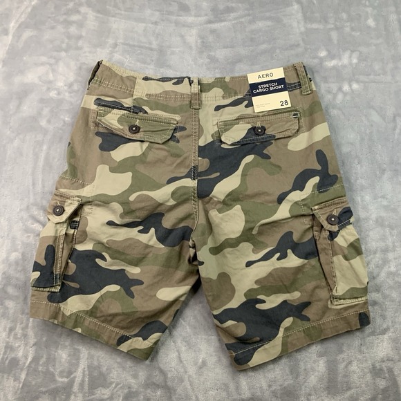 Aero Aeropostale Stretch Cargo Pockets Shorts Men's 28 Camo NWT - Picture 8 of 9